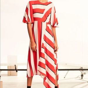 Topshop Orange and White Stripe Dress